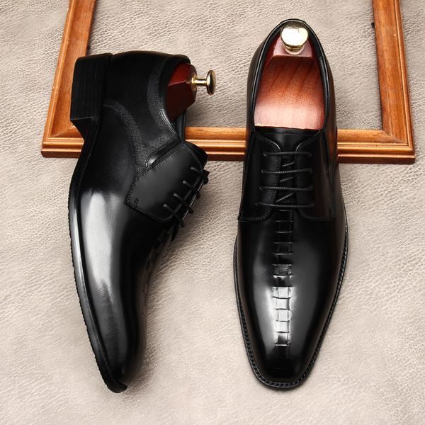 

black coffee color fashion men shoes oxford brogues lace up formal shoes genuine leather wedding business men luxury dress shoes