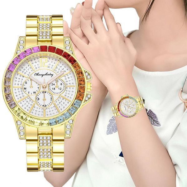 

wristwatches women watches diamond ladies stainless steel band silver rose mesh strap female quartz watch, Slivery;brown