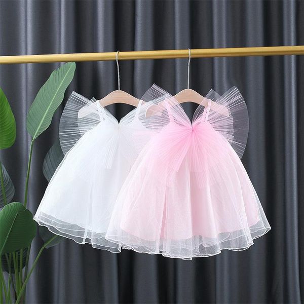 

girl's dresses summer style cute baby princess dress big bowknot mesh clothes kids tutu for party weeding ball gown, Red;yellow