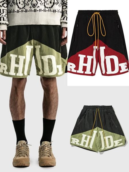 

men's shorts 2021 summer two-color stitching casual sports pantsv, White;black