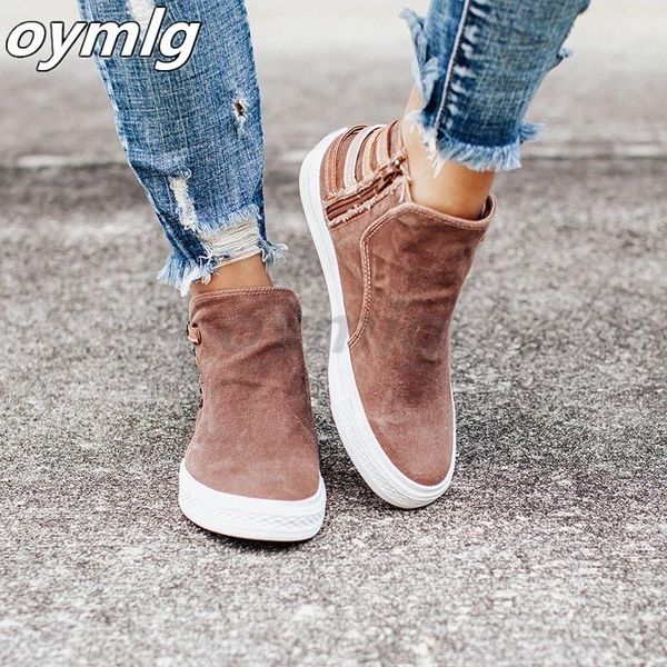 

boots 2021 women casual shoes canvas zipper buckle flat heel sneakers fashion female walking womans, Black