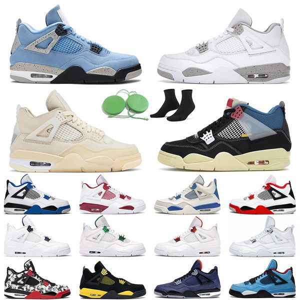 

jumpman 4 noir men women basketball shoes 4s university blue black cat white oreo neon sail outdoor mens trainer