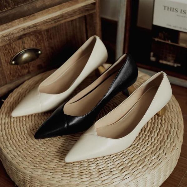 

dress shoes 2021 autumn white metal heel women's high heels, Black