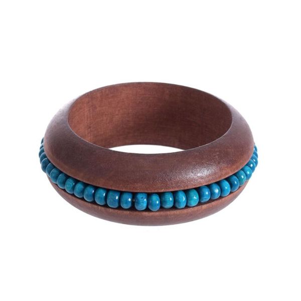 

bangle fashion brown wooden bangles beads setting bohemian ethnic bracelets for women girls wedding party, Black