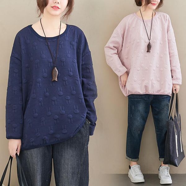 

women's hoodies & sweatshirts big size 4xl spring autumn women fashion 3d dots cartoon lady female plus large long sleeve loose casual, Black