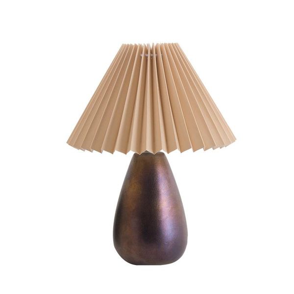 

table lamps modern ceramic ins living room bedroom bedside lamp pleated skirt lampshade light home decor lighting fixtures