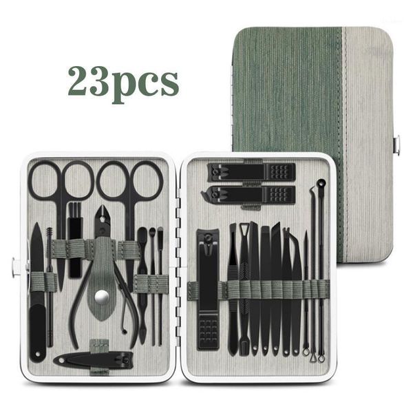 

portable manicure set carbon steel nail clippers care kit file trimming cutter pedicure scissors art kits1