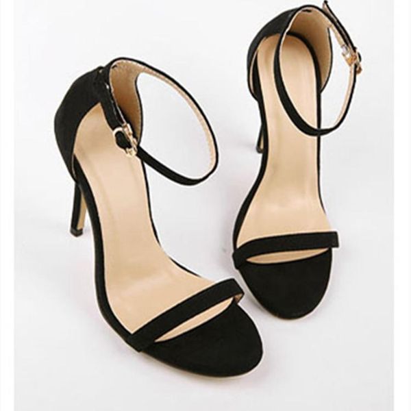 

sandals for women high-heeled suede shoes with 2021-high heels, Black