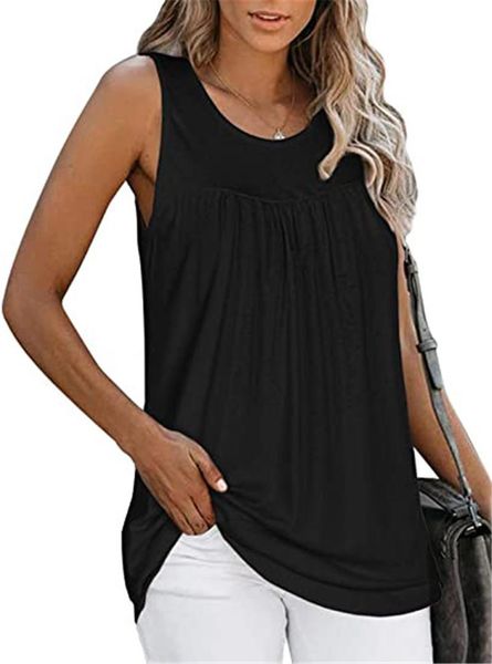 

women's t-shirt black sleeveless t shirt summer ladies tees shirts streetwear casual loose o-neck beach tank tshirt women clothes, White