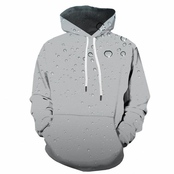 

men's hoodies & sweatshirts 3d raindrop hoodie men retro print novel printed harajuku hooded casual streetwear pocket sexy, Black