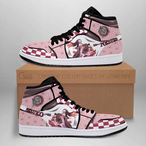 

nezuko shoes boots skill demon slayer anime sneakers fan gift idea