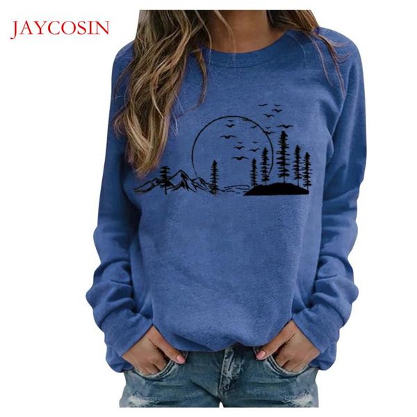 

women's hoodies & sweatshirts jaycosin women sweatshirt autumn winter fashion long sleeve o-neck casual loose print pullover mujer #i2, Black