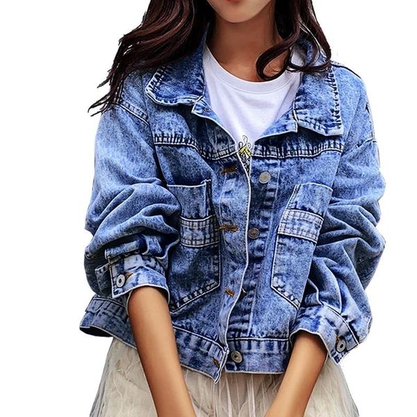 

women's jackets jeans coats women 2021 short casual denim coat autumn long sleeve jaqueta feminina chaquetas mujer jacket, Black;brown