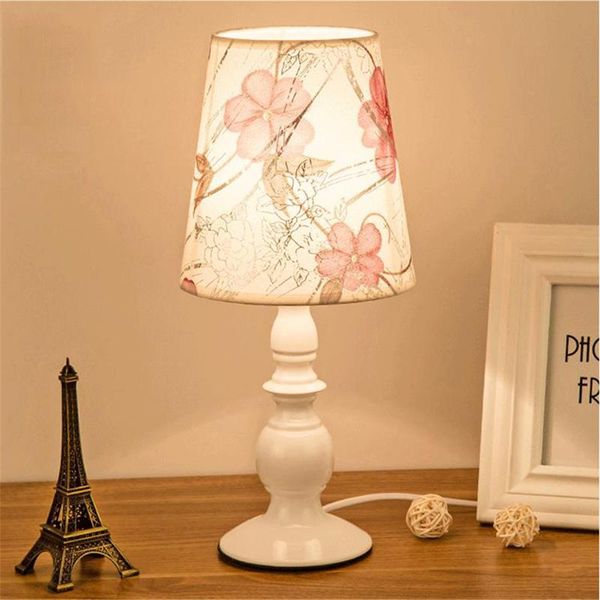 

table lamps nordic led lights lighting living room bedroom lamp reading study desk cloth shade metal body indoor decoration