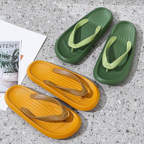 

slippers women 2021 clip toe sandals shoes thick platform fashion casual beach female flip flops eva non-slip, Black