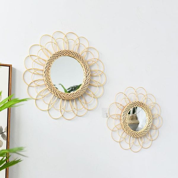 

mirrors wall hanging rural sun makeup round glass mirror small decorative metal table stickers vintage beauty tools bedroom modern decor