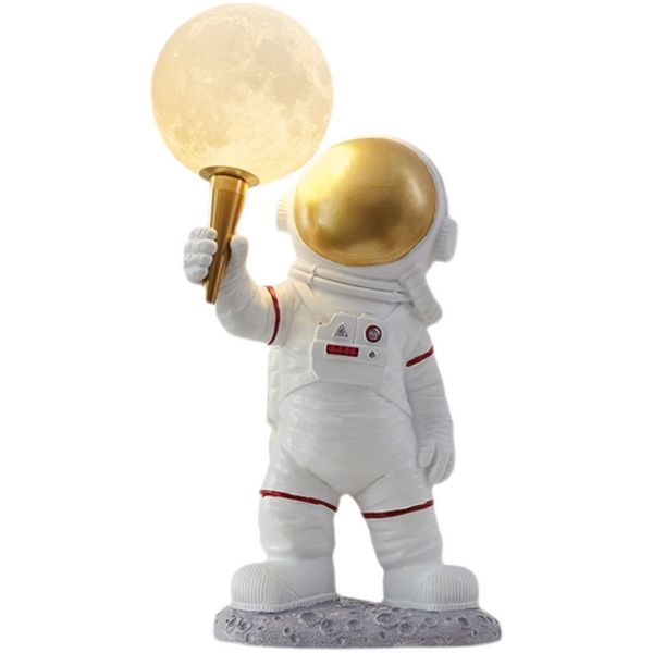 

cute spaceman table lamp 3d printing lunar shade personality parlor bedroom children's room resin desk lights home lighting decoration