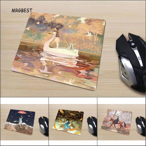 

mouse pads & wrist rests mrg in stock small size mouse-pad fantasy illustration desk mats comfortable non-slip square mousepad for world of