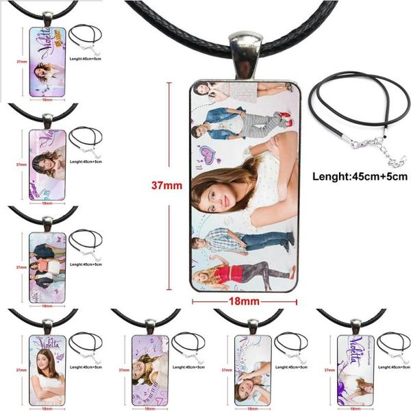 

pendant necklaces pretty girl beauty violetta for girls gift fashion necklace handmade rectangle shape choker jewelry multi designs, Silver