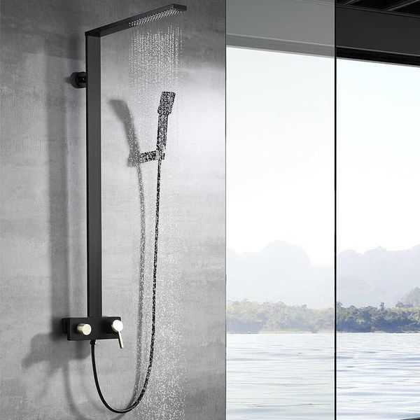 

bathroom shower sets panel brass tap kit attached to wall water waterfall set el mixer taps