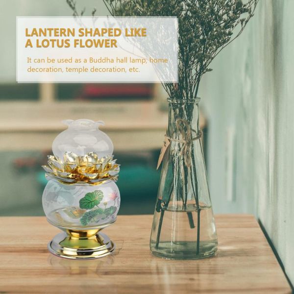 

1pc lotus shaped lamp colorful decor light decoration temple candles