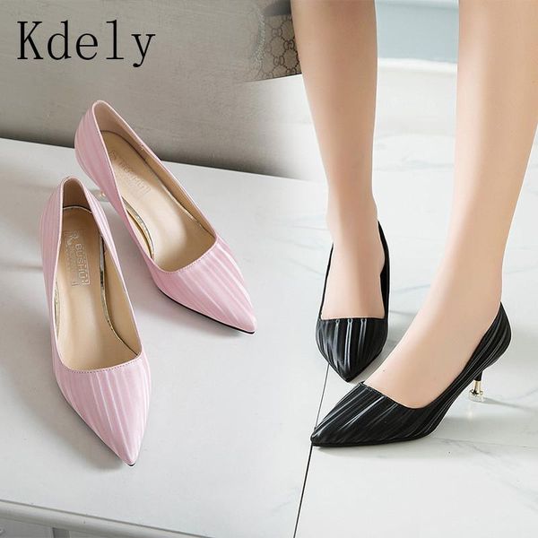 

dress shoes selling women pointed toe pumps patent leather high heels boat shadow wedding zapatos muje, Black