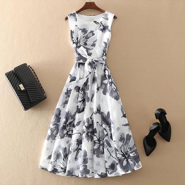 

chiffon print party maxi with womens dresses waist down swing summer casual female long lace dress oodji robe, Black;gray