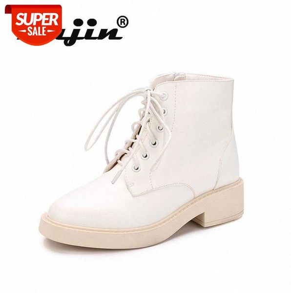 

fujin boots women's 2021 new short boots retro tube round head fashion breathable flat bottom chunky heel women's ankle #be3z