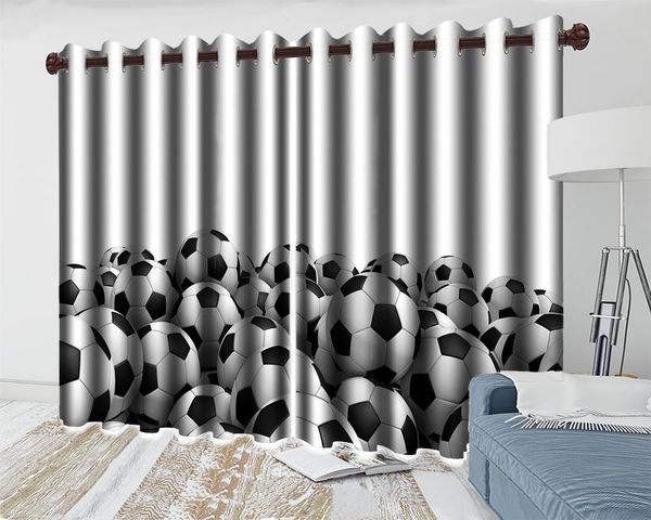 

football hd 3d curtain european style modern beautiuful living room bedroom kitchen window home decoration & drapes