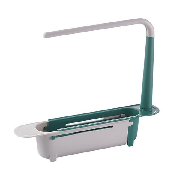 

kitchen storage & organization minimalist sink rack holder 2-in-1 adjustable organizer drain basket sponge hanger