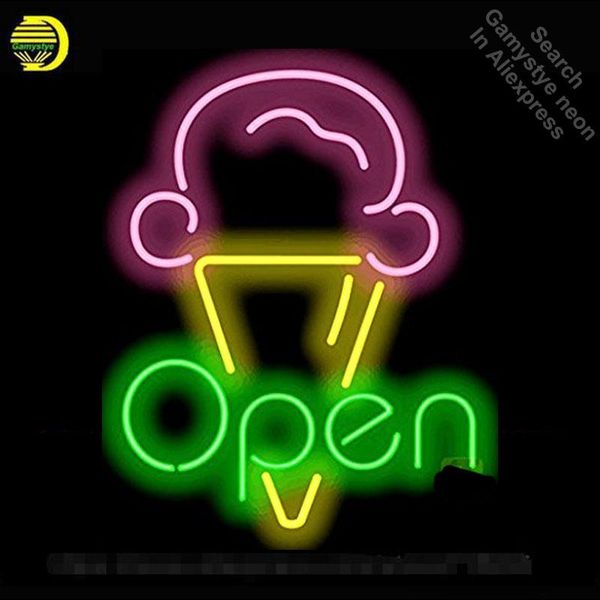 

other lighting bulbs & tubes ice cream open neon sign restaurant bulb lights custom glass tube handcraft iconic display light up