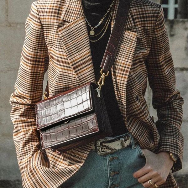 

evening bags fashion for women vintage crocodile crossbody large capacity leather luxury handbags alligator messenger bag