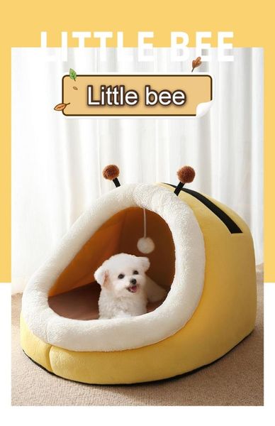 

cat beds & furniture four seasons universal semi-enclosed kennel removable and washable litter for small dogs winter warm dog bed pet suppli