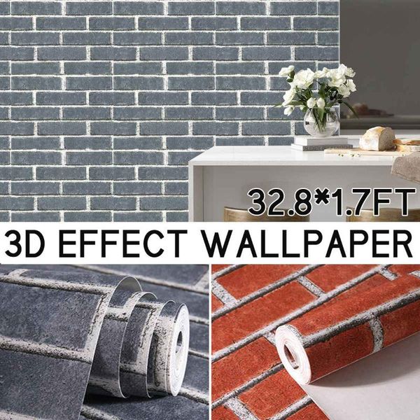 

wallpapers 3d brick pattern for tv background living room bedroom wall decor diy self-adhesive waterproof stickers