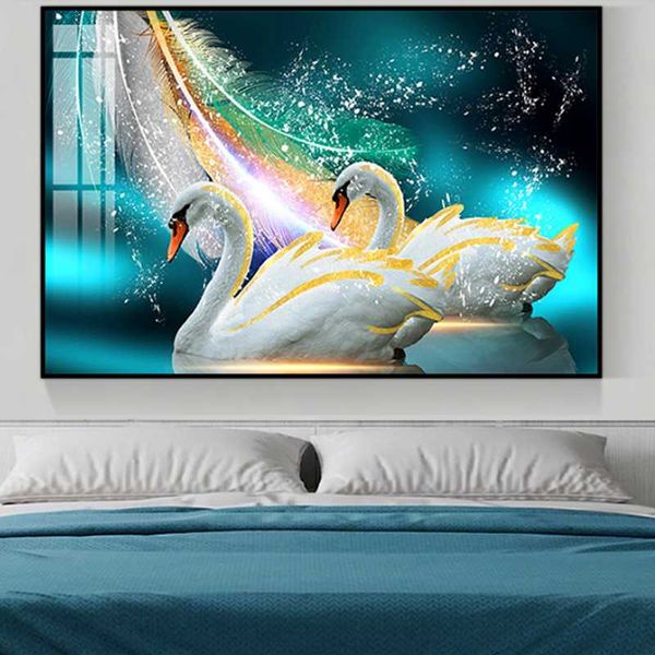 

diamond painting diy embroidery animal swan pictures of rhinestones animals full drill wall decor valentine's day gift