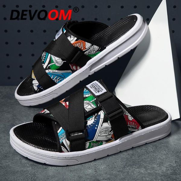 

slippers 2021 fashion street men slides soft sandals summer casual male shoes indoor home sandalias hombre, Black