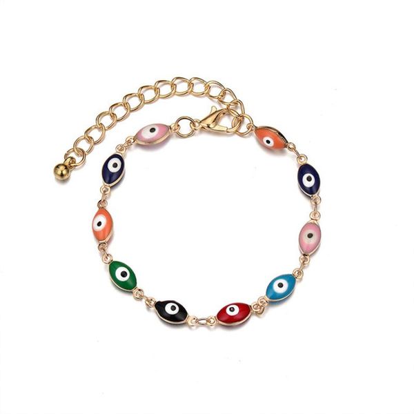 

alloy color evil eye lucky chain bracelet women's jewelry charm bracelets, Golden;silver
