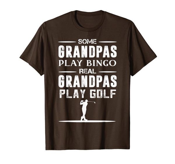 

mens real grandpas play golf t-shirt, White;black