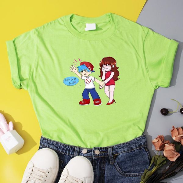 

women's t-shirt friday night funkin print t shirt anime camiseta masculina shirts fashion manga graphic female cool tees, White