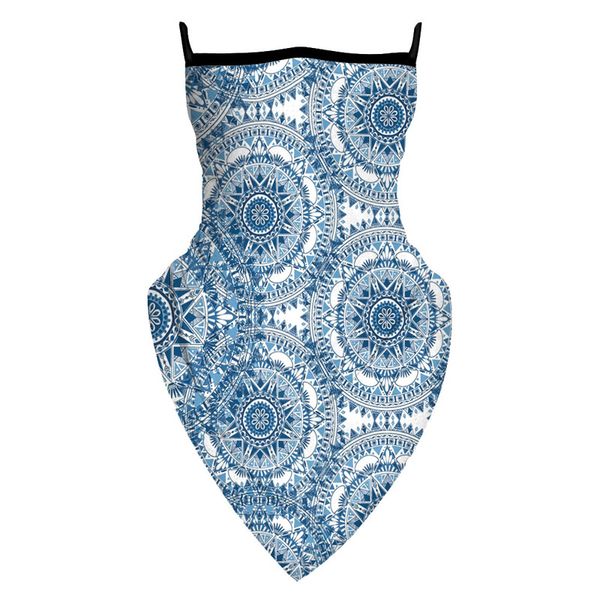 

pattern print magic scarf 5 pieces per pack, comfortable fashionable riding sun-proof sweat-absorbing high elasticity, Blue;gray