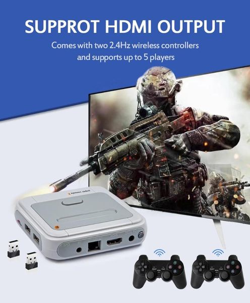 

rs-100 4k output retro classic handheld video player tv mini game console built-in 15000games 45emulators support 4players portable pla play