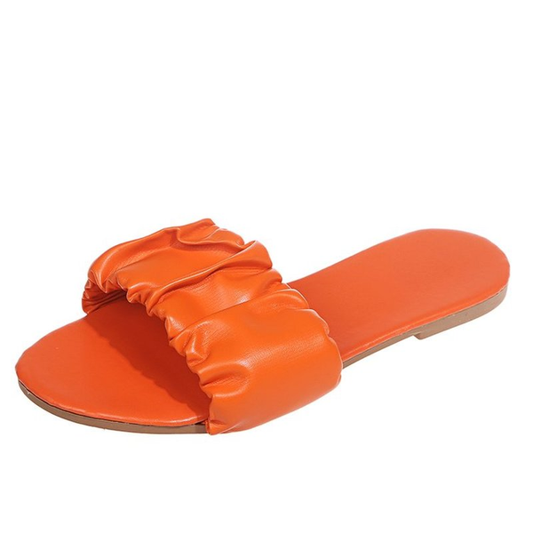 

2021 summer shoes women flat sandals women sandals plus size pleated sandalias mujer flip flops casual beach slippers female a3, Black