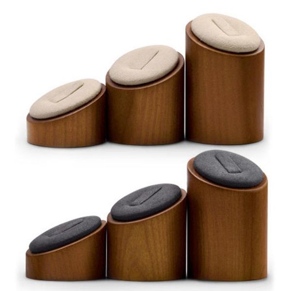 

jewelry pouches, bags fanxi 2 set ring display stand,round stand,jewelry storage box for cabinet, black & apricot, Pink;blue