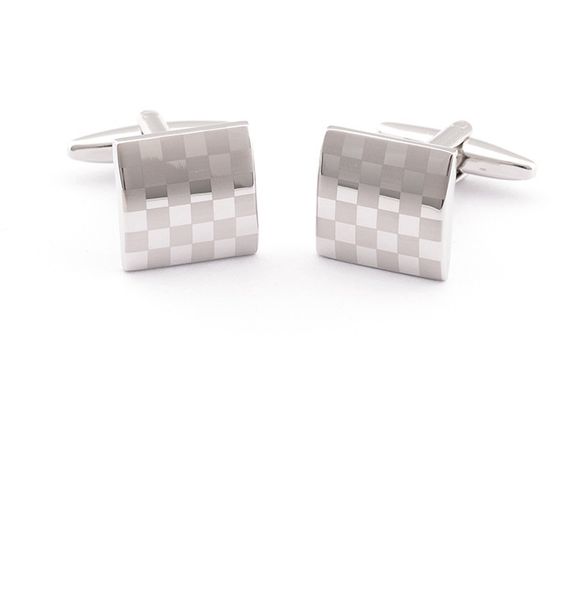 

luxury silver cufflinks with laser pattern shirt cuff link for square wedding cufflinks gift for fathers day, Black;gray