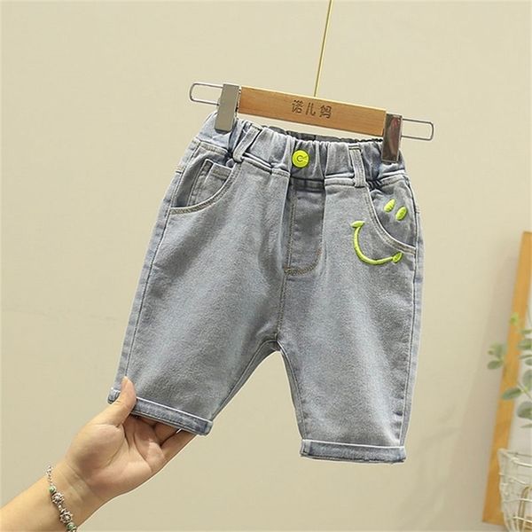 

children's clothing children's pants boys girls baby five-point korean jeans summer p4063 210622, Blue