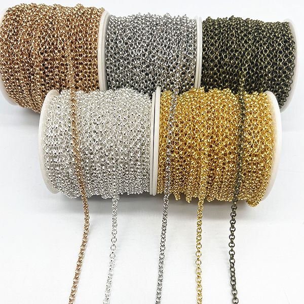 

2yards golded/silvered/bronze plated necklace chain for jewelry making findings diy necklace chains materials handmade, Blue;slivery