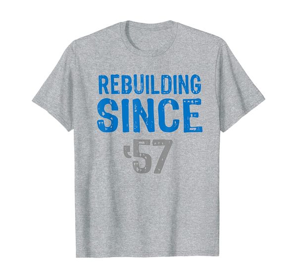 

gift detroit football tshirts- rebuilding since 57, White;black