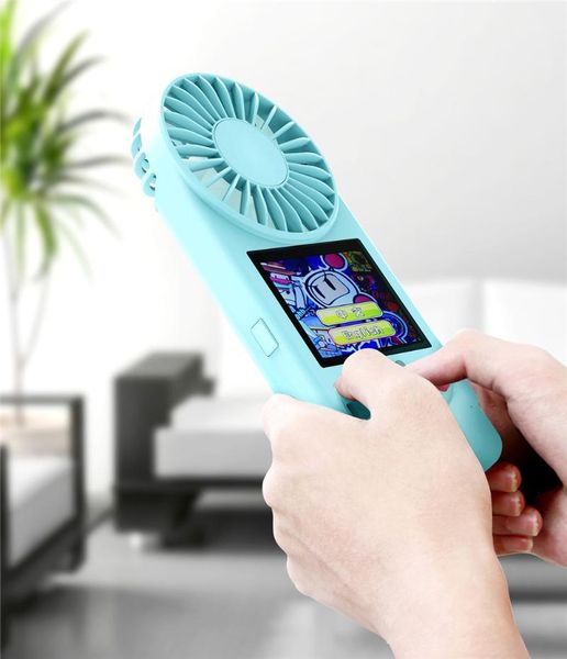 

portable game players powkiddy's summer exquisite gift hand-held small fan 500-in-one retro nostalgic color screen console neck