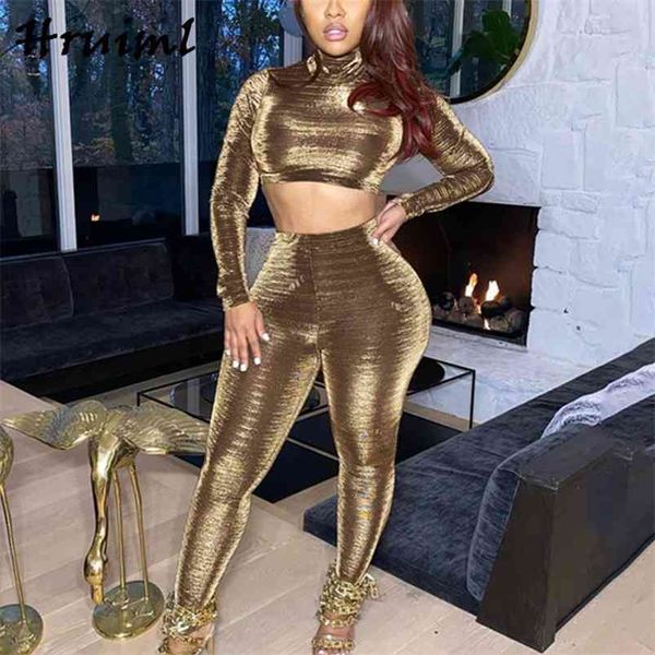 

two piece set and pants fashion casual skinny outfits for women matching s exposed navel bright silk 2 210513, White