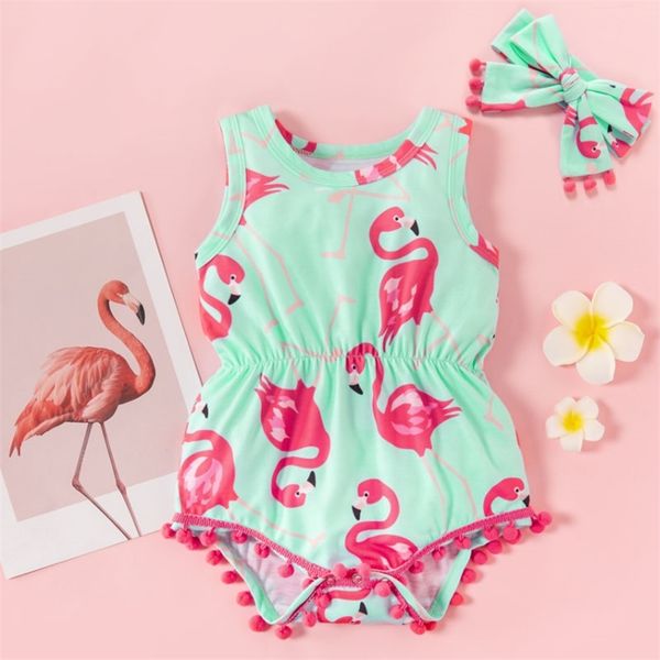

trendy baby girl flamingo sleeveless rompers 210528, Blue